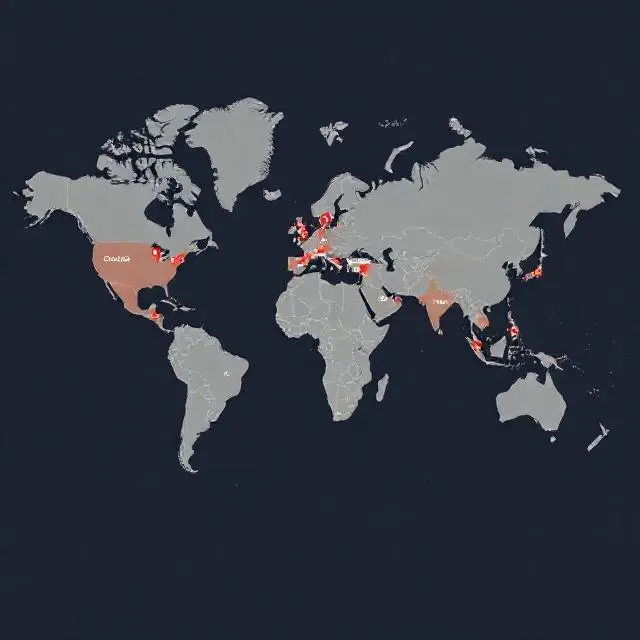 World map showing partner locations