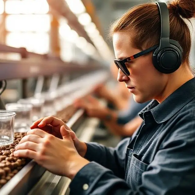 An artisan carefully crafting a pair of sustainable sunglasses.