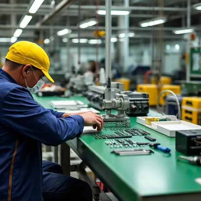 A final quality control check on a finished pair of sunglasses.