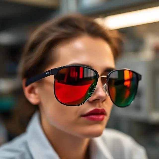 A machine applying advanced coatings to optical lenses.